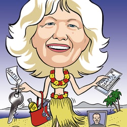 Frau auf Hawaii