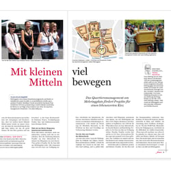 Artdirektion, Grafik und Produktion einer Kiezzeitung unter Beteiligung der Anwohner