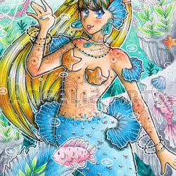 Happy Mermaid, DIN A6
