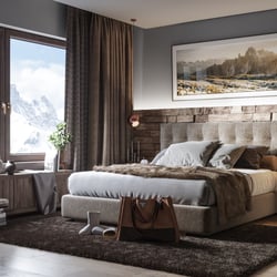 3d Visualisierung Schlafzimmer Rustic
