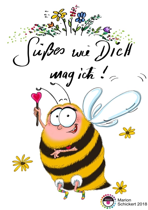 Biene für bunte Vielfalt im Leben und Optimismus
