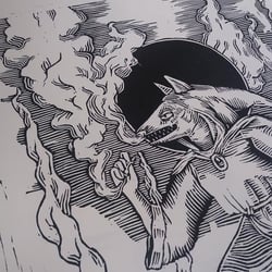 Close up of the “stoner saint”