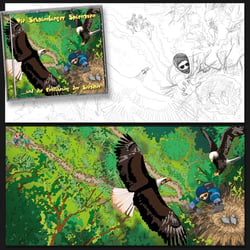 Illustration CD-Cover „Schaumburger Spürnasen und die Entführung der Seeadler“