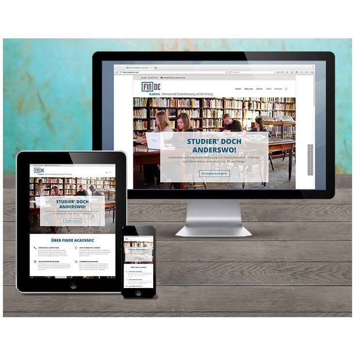Website für Finde Academic mit Wordpress