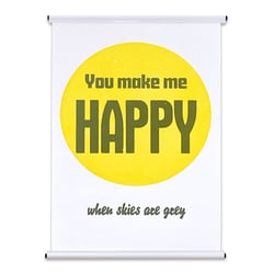 Poster »You make me happy«, handgedruckt von Holzlettern