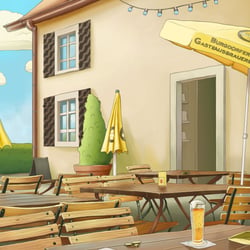 Biergarten Illustration für die Werbeagentur Himmelblau AG