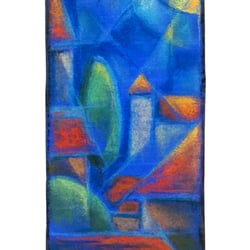 „Stadt“, Pastell auf gefärbtem Papier, 2020