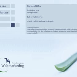 Website und Logo-/CD-Gestalltung eines Unternehmen, das Aloe Vera Produkte vertreibt