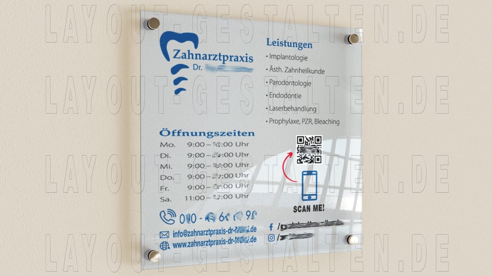 Praxisschild erstellen | Layout gestalten