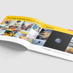 DHL | Broschüre mit Stanze zum Thema Weltweit