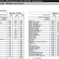 VGT Taschenfahrplan A5 – Innenseite