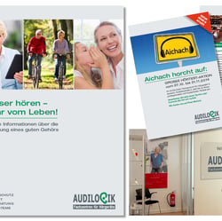 AUDILOGIK Fachzentren für Hörgeräte – Werbematerial