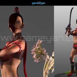 3D-Krieger Spiel Character Modeling und Anbaugeräte für Lady