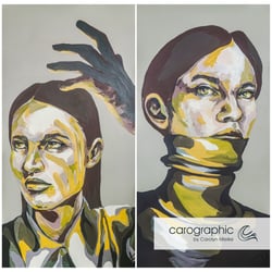 Porträt Pop Art Malerei von Carolyn Mielke carographic Kunst bunte Gesichter