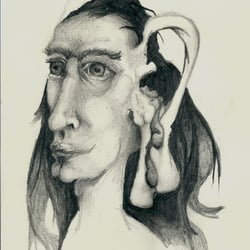 „Trollking“  Selbstportrait , Bleistiftzeichnung A4