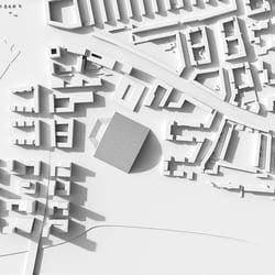 visualisiertes Städtebaumodell