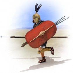 Archäologische illustration /Römischer Legionär