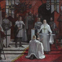 „Der Ritterschlag“ 165×233 cm Öl auf Leinwand