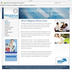 Template design Allegiance Home Loans / Freshly Brewed Concepts / Melbourne
