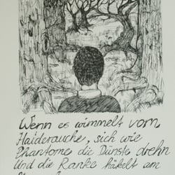 Illustration zum Gedicht „Knabe im Moor“ von Annette von Droste-Hülshoff