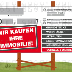 Bauschild, Bautafel für neubau Immobilien erstellen gestalten