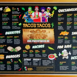 Speisekarte „Paco’s Tacos“
