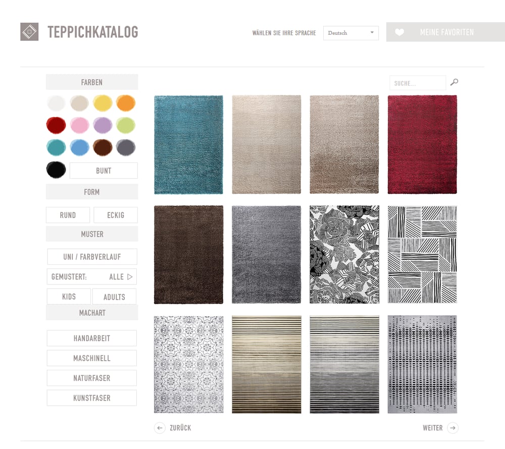 Screenshot Teppichkatalog