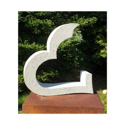 Skulptur offenes Herz 30 cm  Auswahl puristisch, vintage weiss, Blattgold + 4 €, Blattsilber + 3 €
