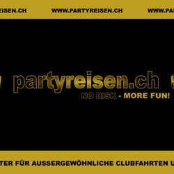 Visitenkarte Partyreisen.ch Vorderseite