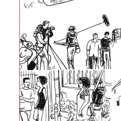 Graphische Reportage bei Dreharbeit Marseille