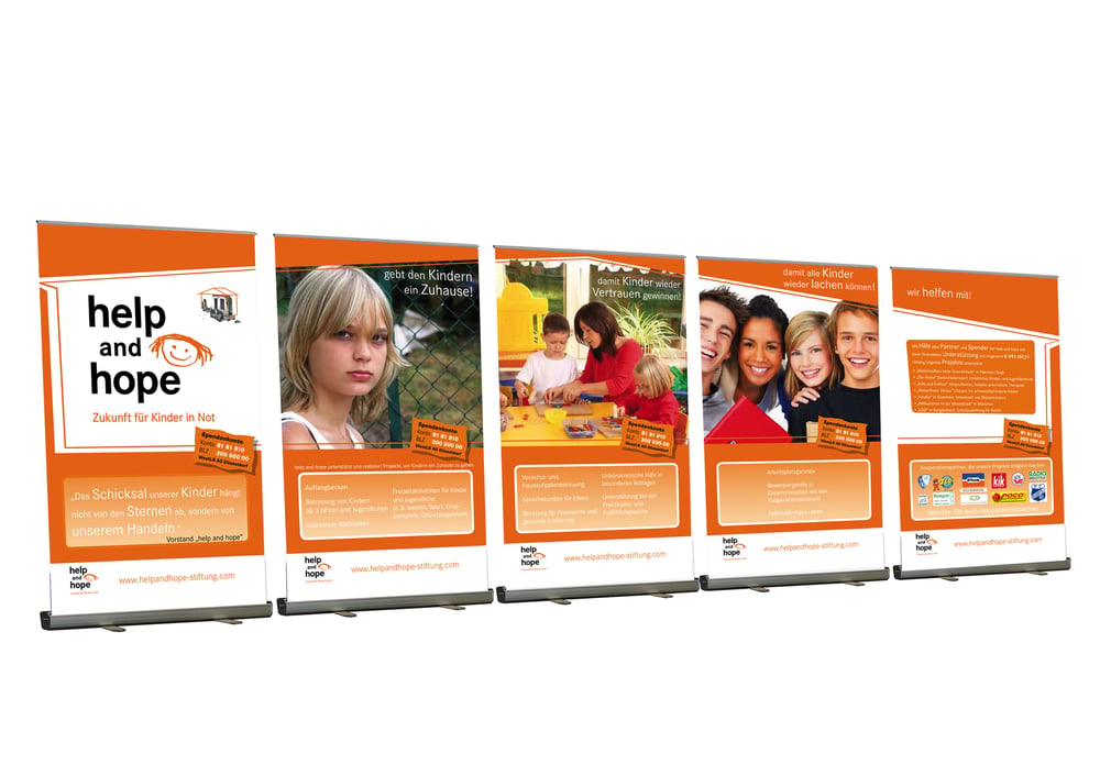Plakate für die Help and Hope Stiftung
