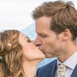 kuss braut paar shooting berge alpen fotograf hochzeit