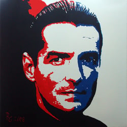 Der Falke fliegt weiter Acryl auf Leinen 50 × 50 cm
