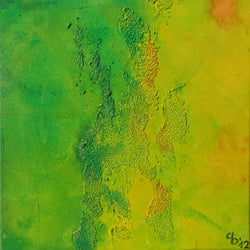 „TRILOGY II“ | GREEN FOLLOWED 50 × 50 cm | ACRYL + STRUCTURAL PASTE ON CANVAS | 2011