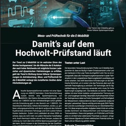 Fachbeitrag für Knick elektronische Messeräte GmbH, Berlin, Thema E-Mobility Teststände brauchen Hochvoltmesstrennwandler