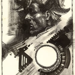 Strichzeichnung, Buchillustration, Federzeichnung