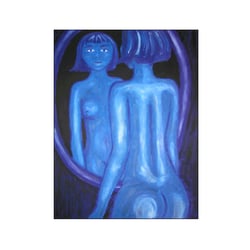Blue Woman (Öl auf Leinwand)