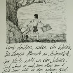 Illustration zum Gedicht „Knabe im Moor“ von Annette von Droste-Hülshoff