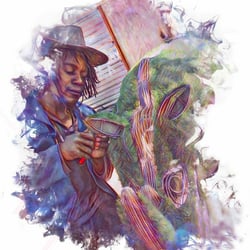 Artist Friend at work