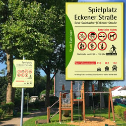 Schilder für Spielplätze