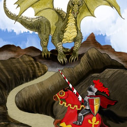 Drachen und Ritter