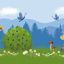 Illustration für ein Honigglas-Etikett der Imkrei Grega