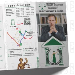 Rechtsanwalt, Rechtskanzlei, Kanzlei Flyer erstellen | Layout gestalten