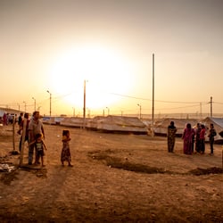 sunset in a refugee camp