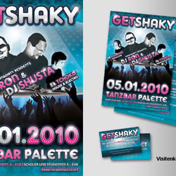 Get Shaky – Plakat, Flyer und Eintrittskarten