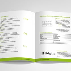 Inhalt der Broschüre über Typografie