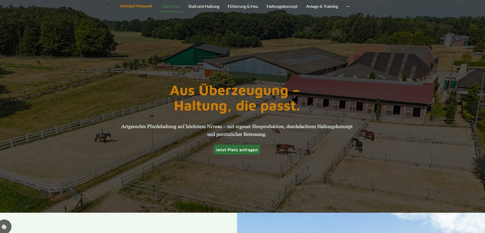 Startseite – Website Reiterhof Verhasselt