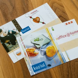 Messeflyer für koziol, Erbach i. Odw., Erstellt als Leiterin der Grafik-Abteilung
