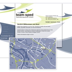 Webdesign für die team-sped Seehafenspedition GmbH, Hamburg