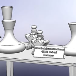 Szene Tisch mit Glasobjekten_CAD